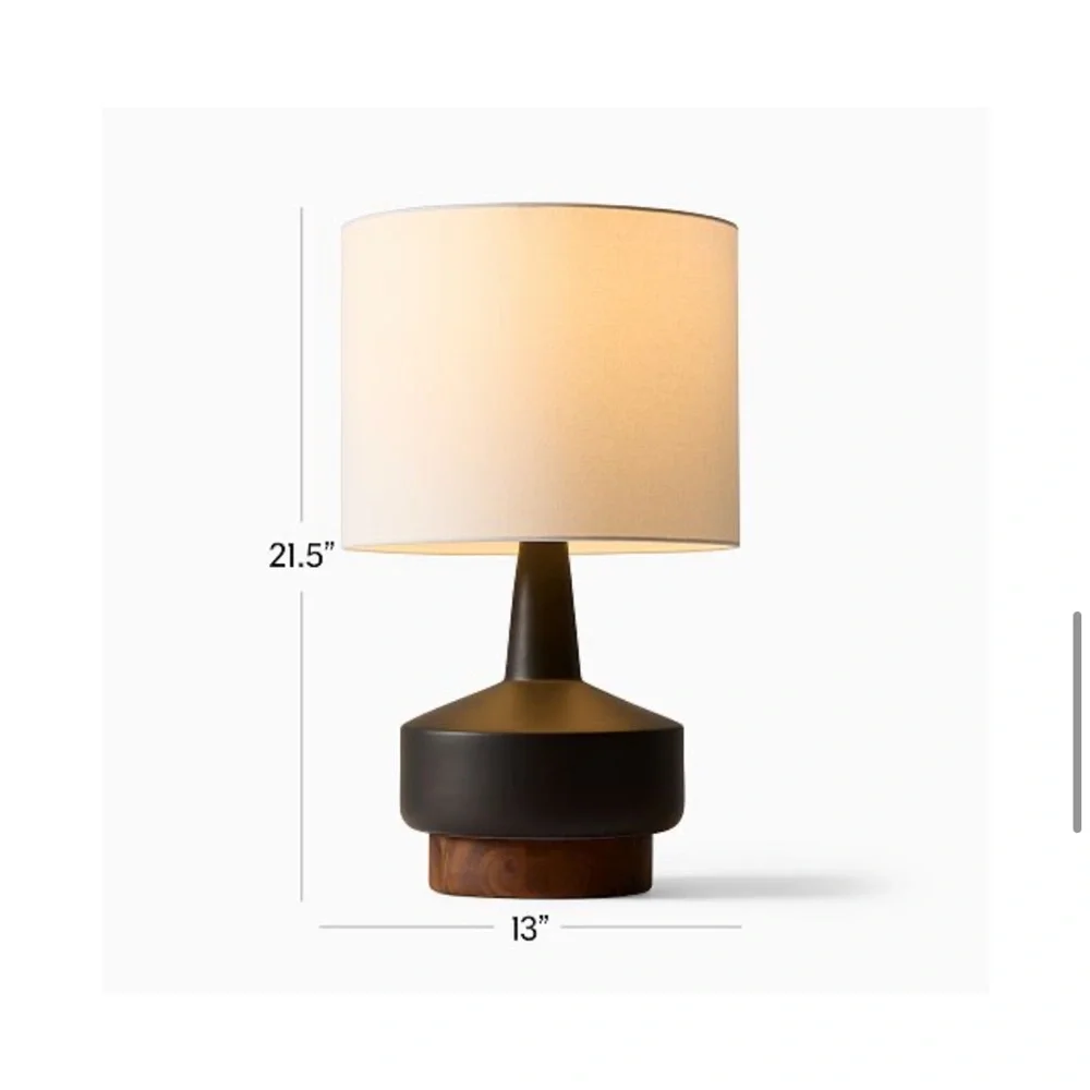 West Elm Wood & Ceramic Table Lamp